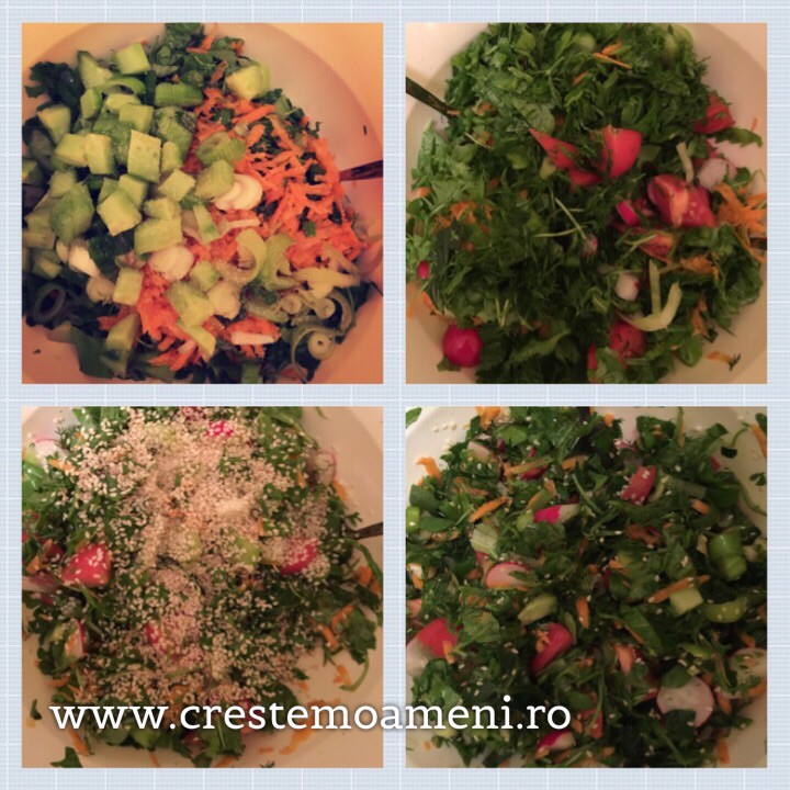La masa de Crăciun ar fi bună și o salată cu multe verdețuri